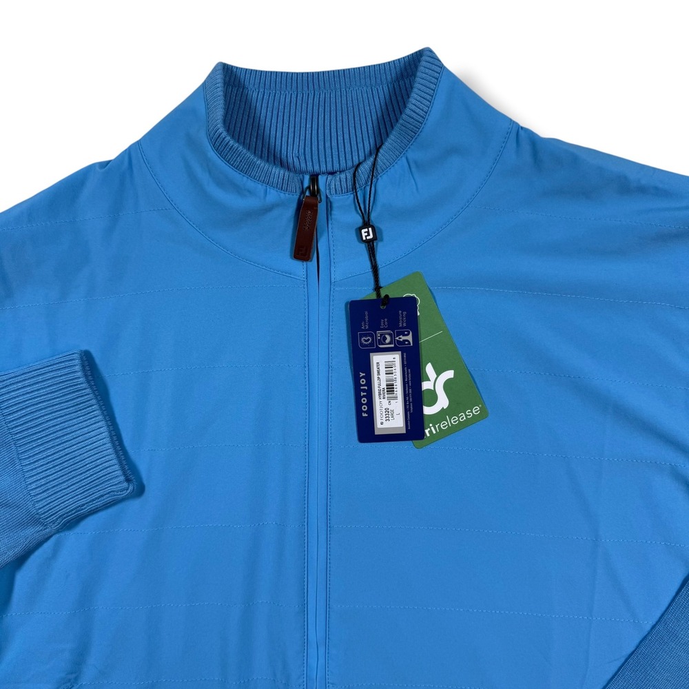 FootJoy Hybrid Full Zip Sweater Mens Large Riviera Blue Golf Jacket 33320
